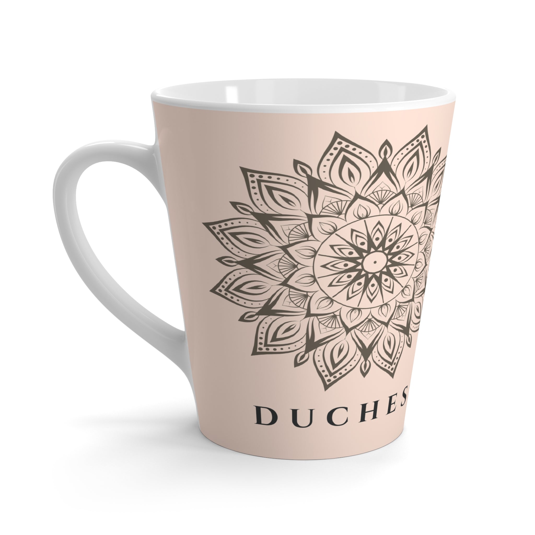 Duchess Mandala Latte Mug - Elegant Coffee Cup for Relaxation & Mindfulness