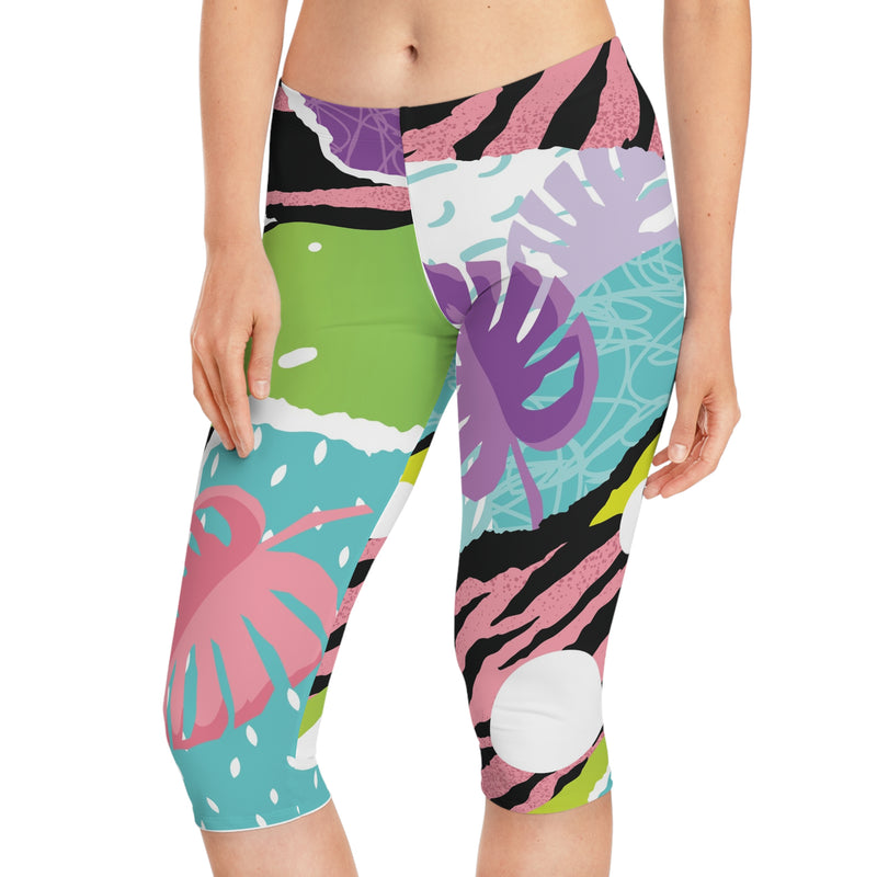 Tropical Vibe Capri Leggings |  Activewear for Fitness & Leisure